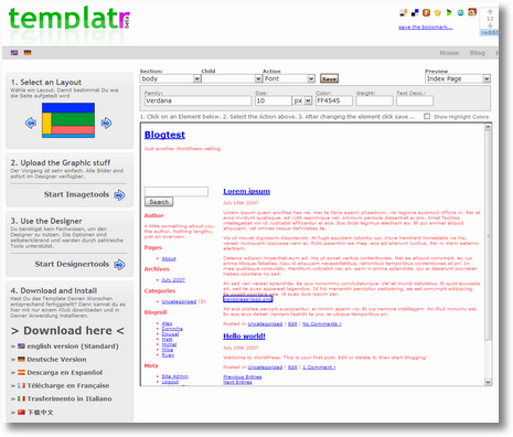 Screenshot: templatr